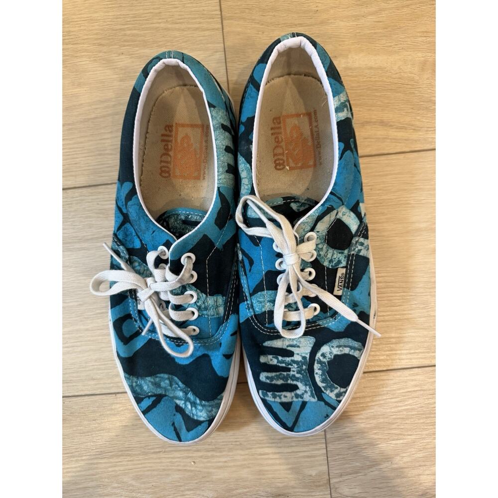 RARE VANS Della Era Low Top Sneakers Multicolored Green Blue Sz 10 Mens Shoe - Picture 3 of 5